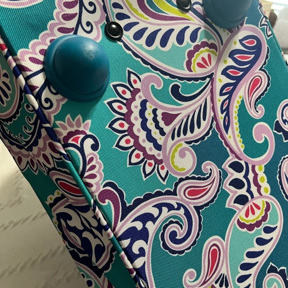 Vera Bradley Blue and Pink Travel Bag with Paisley Design - Picture 3 of 5
